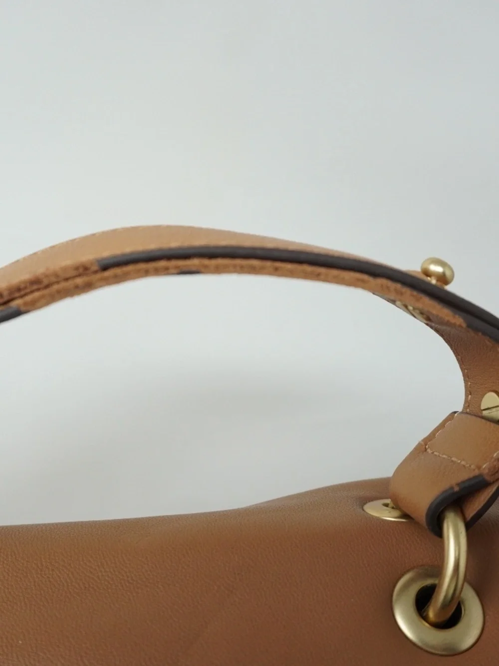 Via Neroli Handbag Tan 100% Leather Color with Gold Hardware